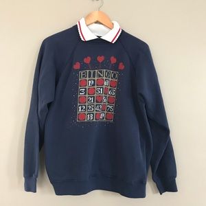 Vintage 80s Bingo Heart Sweatshirt
